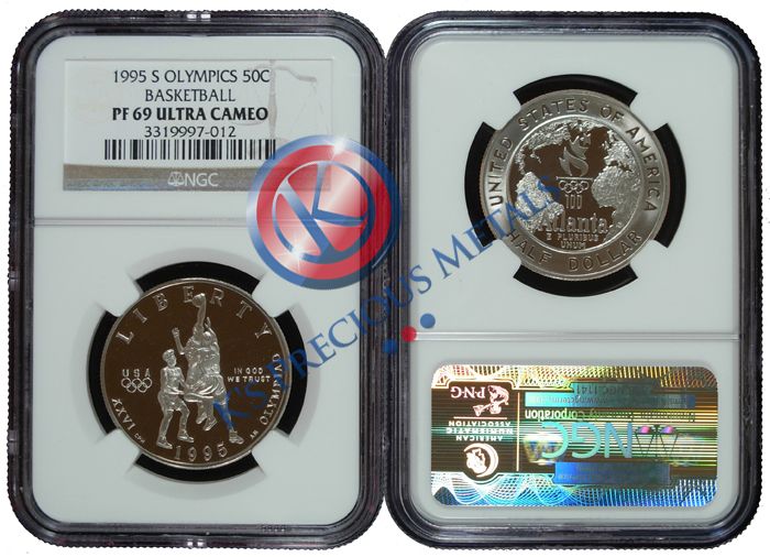 1995 S Olympics Basketball Commemorative Half 50c NGC PF69 PF 69 UC 