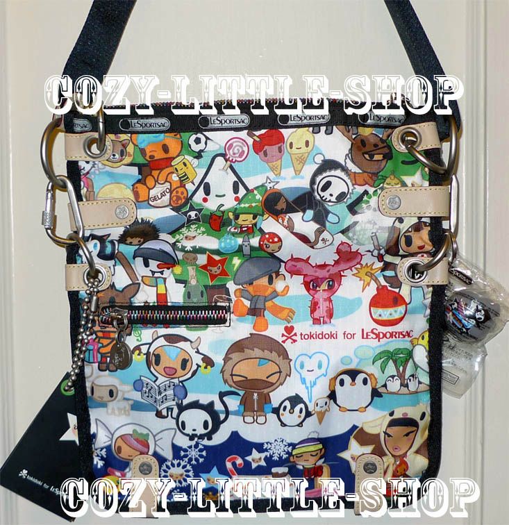 NWT LeSportsac TOKIDOKI VACANZE *CIAO* BAG~PENGUINS+WOLF BOY+BEAR 