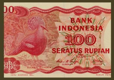 100 RUPIAH Note of INDONESIA 1984 Crowned PIGEON   UNC  