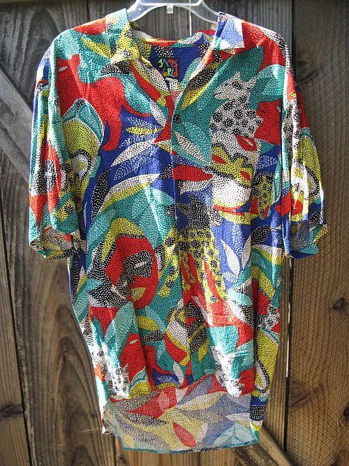 Jams World Surf Line Aboriginal SS Rayon Camp Shirt L  