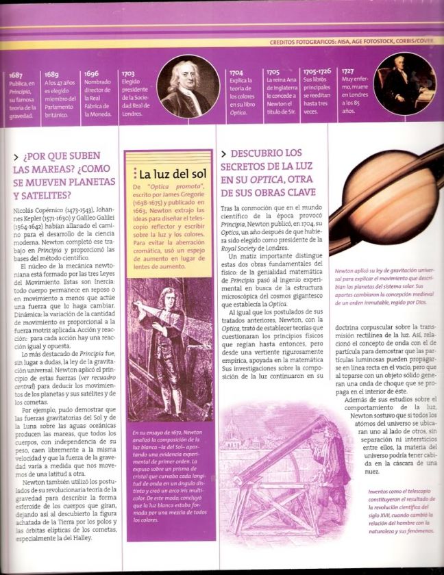 ISAAC NEWTON rare Argentina MAGAZINE BIOGRAPHY  