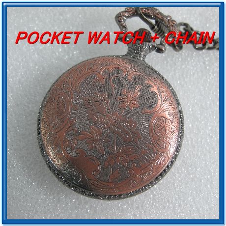 Unique Copper Eagle Case White Dial Mens Pocket Watch  