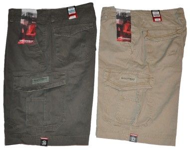 UNION BAY Mens CARGO SHORTS NEW Green (Canteen) Khaki (Desert) Sizes 