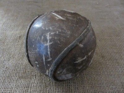 HUGE Vintage Leather Softball  Baseball Antique Sports Ball Unusual 