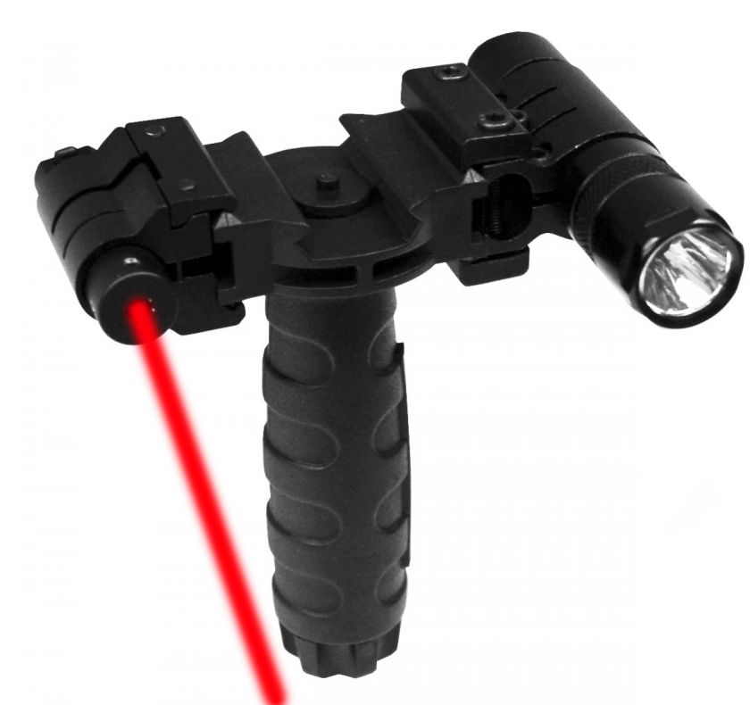   LUMENS FLASHLIGHT WITH RED LASER,WEAVER RAIL GRIP AR RIFLE GRIP  