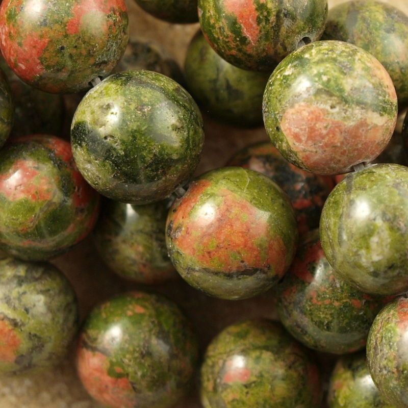 Unakite 14mm Round Beads 16 Strand G618  