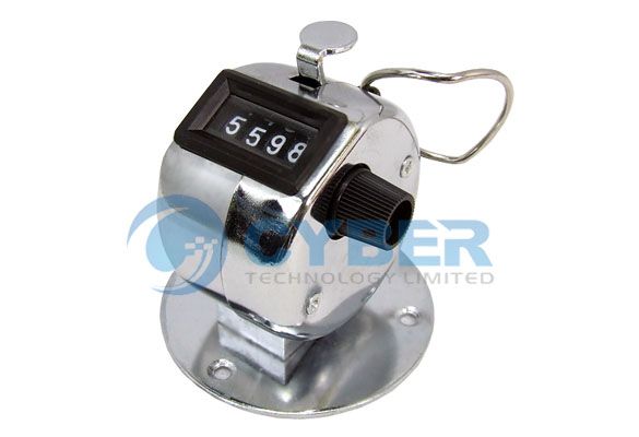 Chrome Hand Tally Counter 4 Digit Number Clicker Golf  