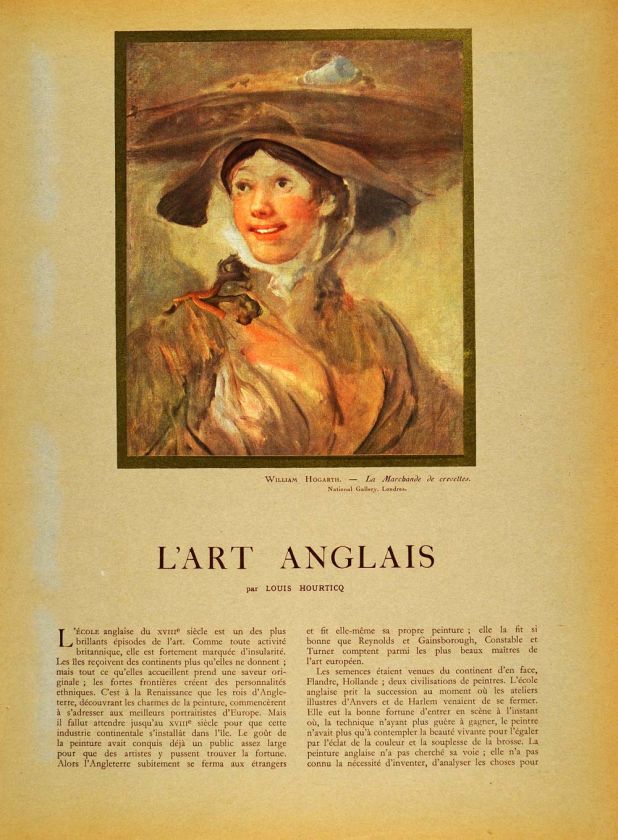 1938 Gainsborough Hogarth Turner English Art Article  