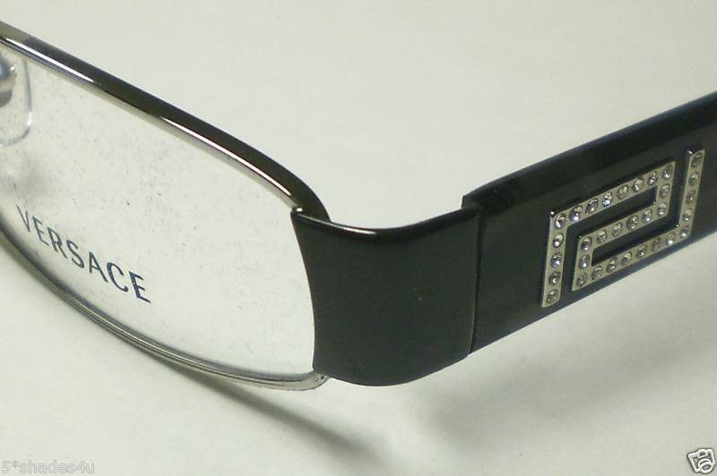 VERSACE VE 1122B 1000 RX GLASSES BLACK SILVER METAL EYEGLASSES 1122 