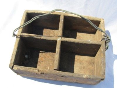 Primitive Wood Tool Box Chest Tray Gardener Carrier Old Country Farm 