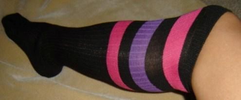 OLD SCHOOL Purple Black TUBE SOCKS Skater 9 11 NWT  