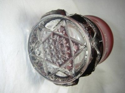 Vintage Ruby Pressed Glass Sovenir Glass Tumbler  