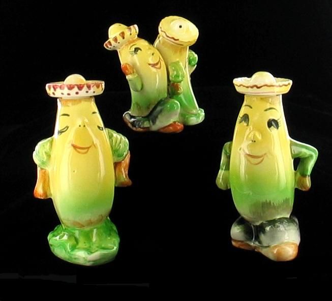 VINTAGE LEFTON ANTHROPOMORPHIC FACE BANANA PEOPLE SET  