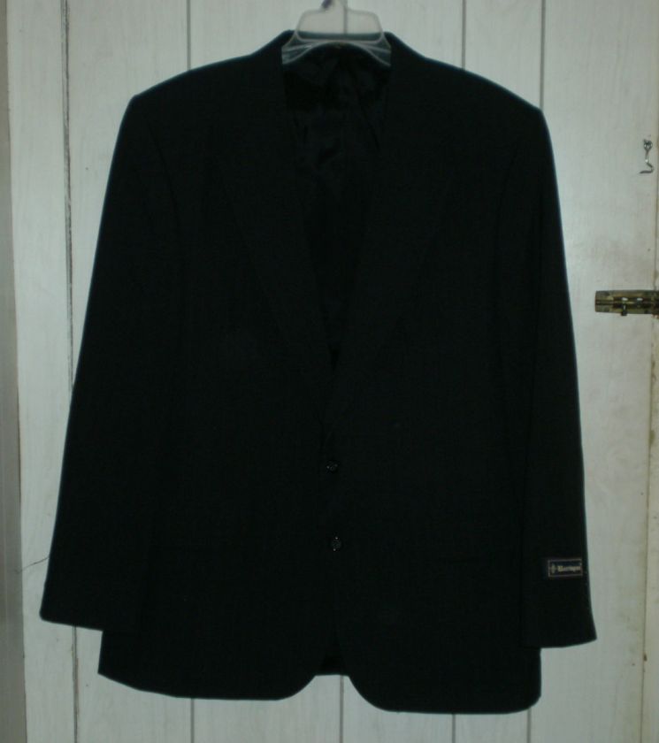 Barrington mens 46 Long black subtle stripe suit coat pattern 104 NWT 