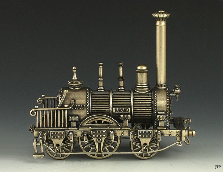 SILVER BAYARD LOCOMOTIVE TRAIN ENGINE FIGURINE UNOAERRE  