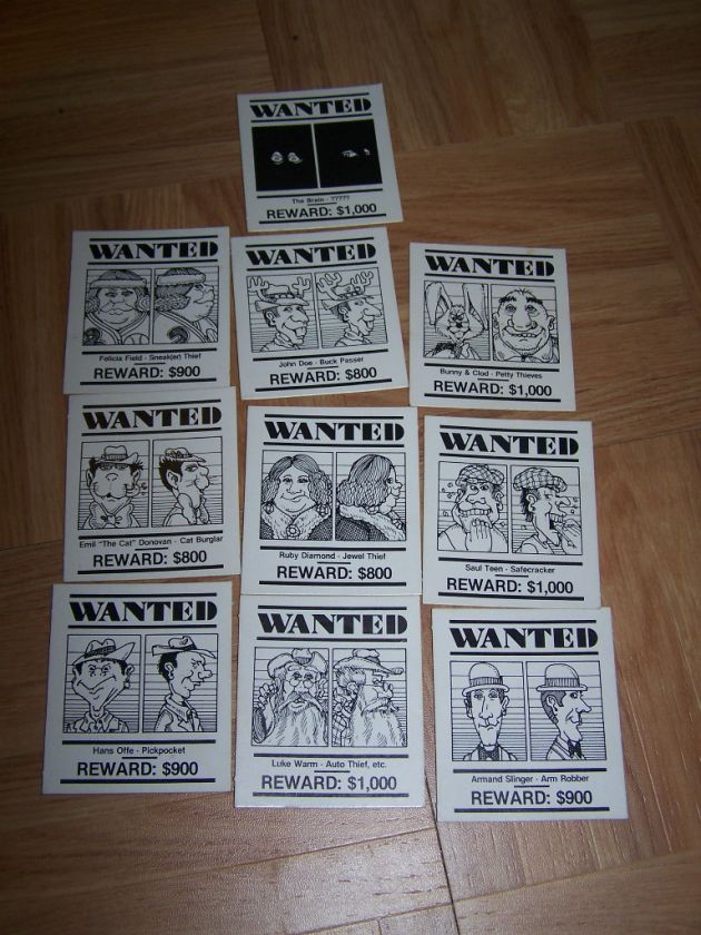 Stop Thief Game Part 10 Wanted Reward Posters Set  