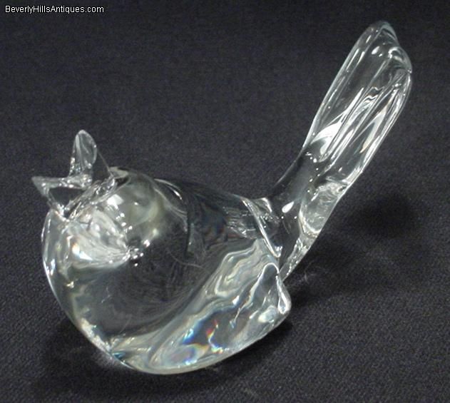 Signed Steuben Crystal Bird  