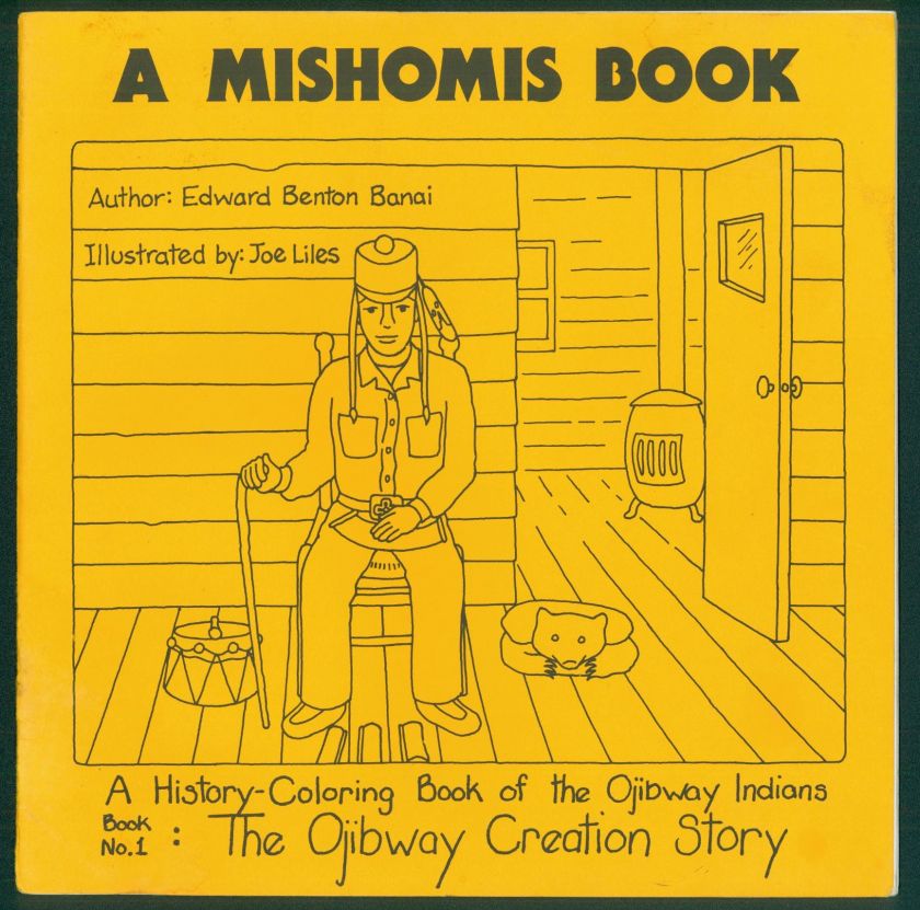 1975 OJIBWAY INDIAN COLORING BOOK No. 1 CREATION  Banai  