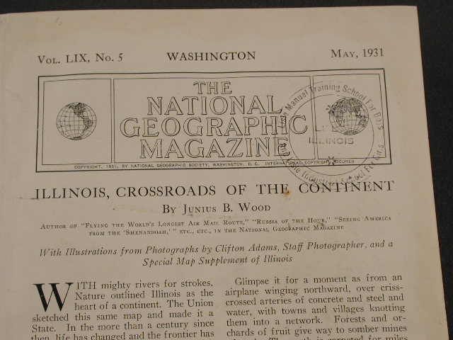   Geographic Bound Volume of Reprints, 1931 1940, Library Copy  