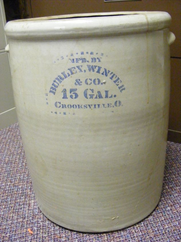   . Crooksville Ohio OH 15 Gallon Pickle Crock Stoneware Pottery  