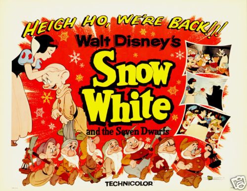 Snow White and the Seven Dwarfs Orig Half Sheet Poster  