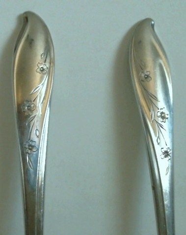 1847 Rogers Bros Springtime Silver Salad Fork Spoon Set c 1957  