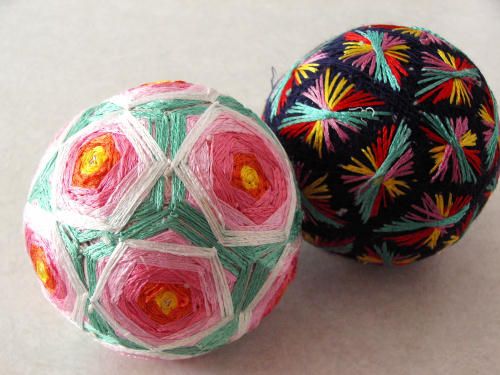 Japanese hand made balls TEMARI 2sets #01  