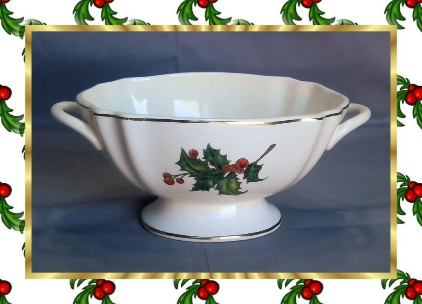 Teleflora Ceramic HOLIDAY HOLLY BERRY CHRISTMAS BOWL  