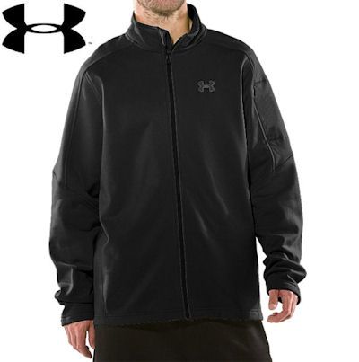 Mens UNDER ARMOUR Hundo Mountain Fleece Jacket~Full Zip~Black~2XL~XXL 