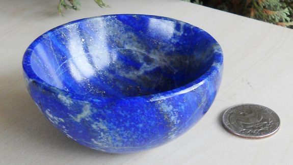 LAPIS LAZULI HANDCARVED 75 MM PURE GEM STONE BOWL   UNIQUE  