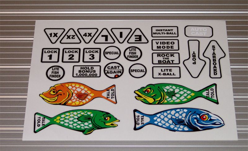 FISH TALES Pinball Machine Insert Decals LICENSED  