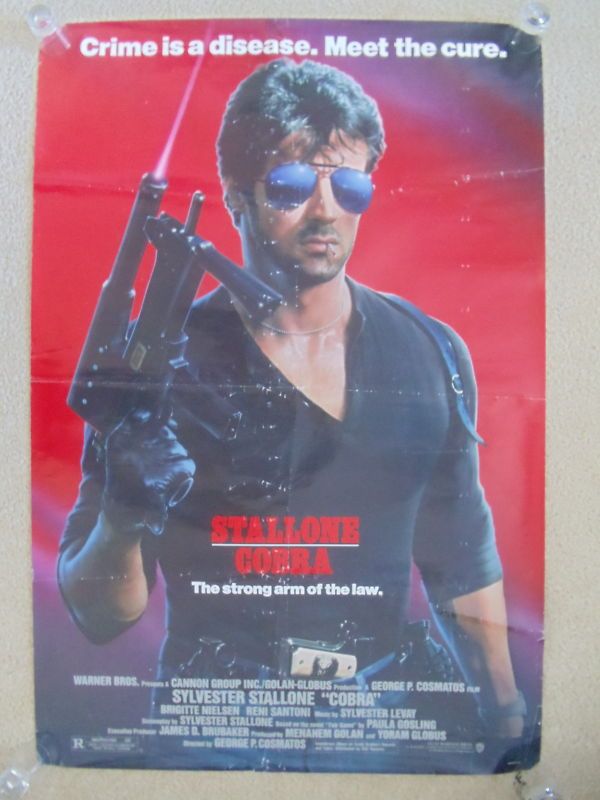 COBRA SYLVESTER STALLONE 27X40 ORIGINAL VIDEO POSTER  