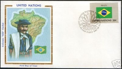 Brazil National Dress Flag Map UN FDC 1983  