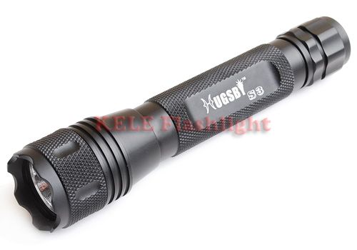 Hugsby S3 Police Tactical CR123A Xenon 9V 300Lumens Flashlight + Mount 