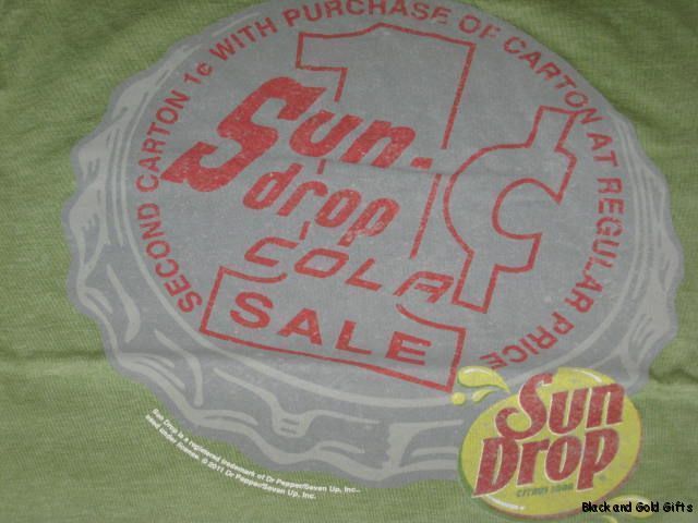   Graphic Tee Tshirt Plain Green Sun Drop Shirt New Free Ship 11.13.11