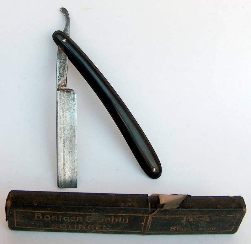 ANTIQUE GERMAN SOLINGEN BONTGEN & SABIN STRAIGHT RAZOR  