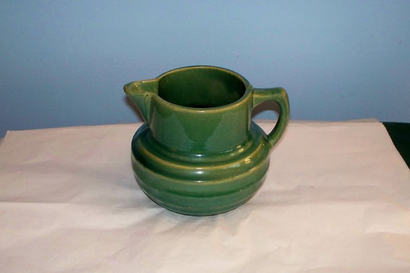 VINTAGE MCCOY GREEN POTTERY BUTTERMILK PITCHER 1926  