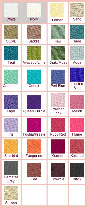 DAIRI SOLID COLORS, PRINTS FABRICS & CRYSTAL DYE COLOR CHART