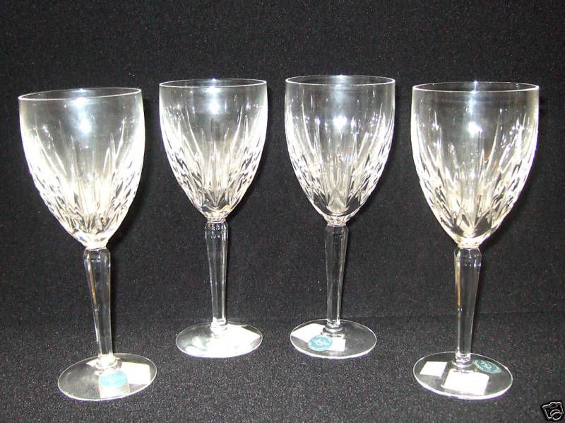 CRYSTAL WINE GLASSES 5 LENOX CLARITY CUTGLASS STEMWARE  