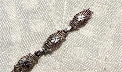 SENSATIONAL 1920s ART DECO StarBurst ROCK CRYSTAL Rhodium 