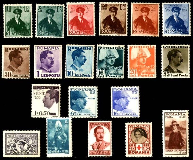 1931/40 ROMANIA;KING CAROL II, MINICOLL. STAMPS MNH  