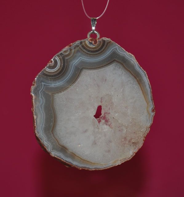 Natural Onyx Geode Druze Pendant  