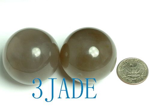 Pair of NATURAL Sardonyx / Agate Medicine Balls/Spheres  