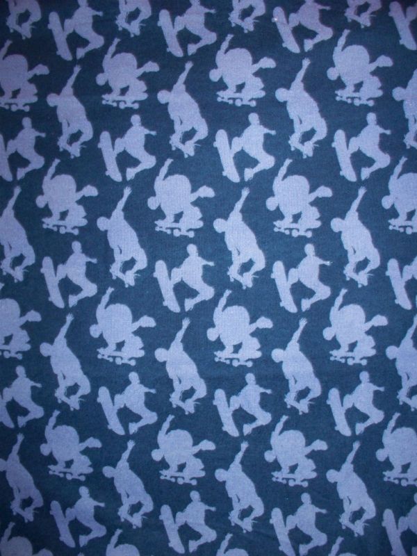 SKATEBOARD PRINT SKATE SKATER RICHLOOM FLANNEL FABRIC  