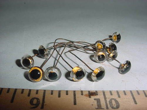 Antique Vintage Glass Eyes 1/4 singles & quantity  