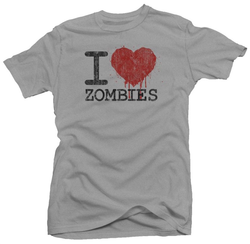 Love Zombies Heart Dead Shaun Funny Retro New T shirt  