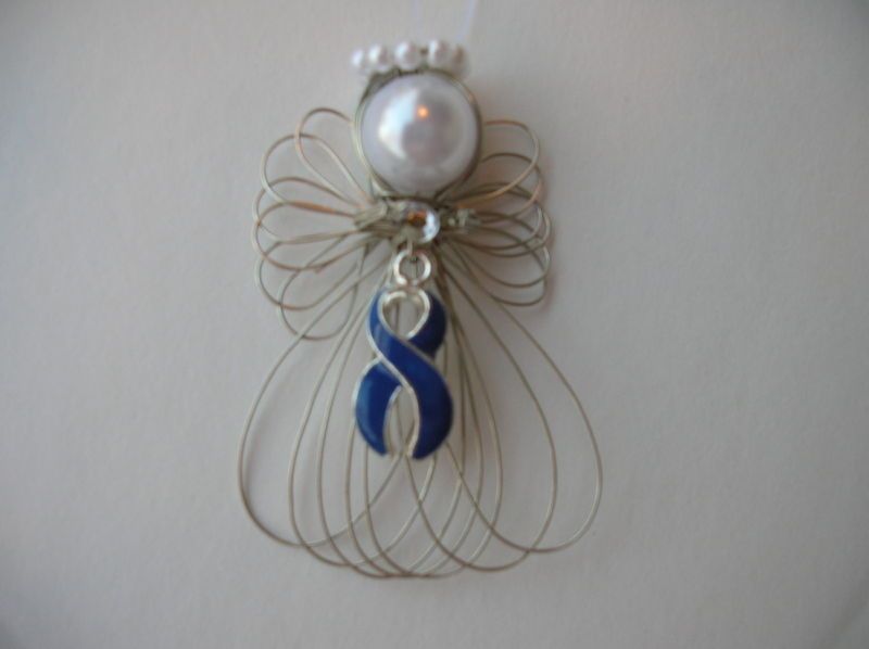 Handmade Colon Cancer Awareness Angel Ornament  