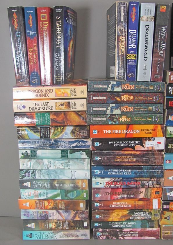 92 Book lot of Fantasy PB/HC Weis & Hickman, Kerr, Rawn Dragonlance 