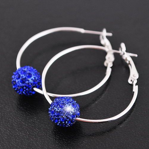 9Pair Crystal Spacer Loose Beads Circle Hoop Earrings 10mm W32540 free 