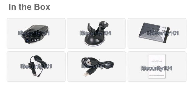 New Car 6x IR LED Portable DVR Windshield Mount Video Camera w 2.5 